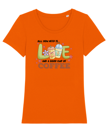 pentru mamele iubitoare de cafea - All you need is love and coffee Bright Orange