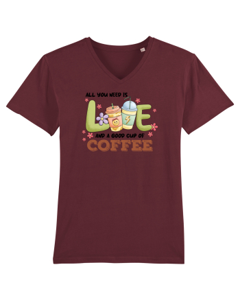 pentru mamele iubitoare de cafea - All you need is love and coffee Burgundy