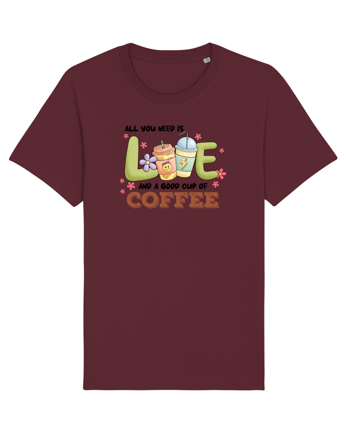 Tricou mânecă scurtă Unisex Rocker Burgundy