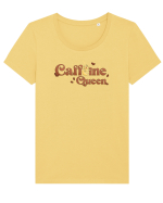 pentru mamele iubitoare de cafea - Caffeine queen Tricou mânecă scurtă guler larg fitted Damă Expresser