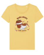 pentru mamele iubitoare de cafea - Mama needs some coffee Tricou mânecă scurtă guler larg fitted Damă Expresser