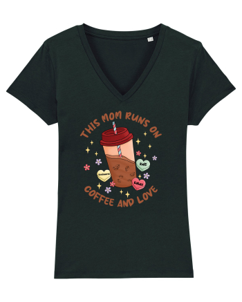 pentru mamele iubitoare de cafea - This mom runs on coffee and love Black