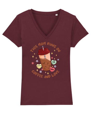 pentru mamele iubitoare de cafea - This mom runs on coffee and love Burgundy