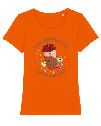 pentru mamele iubitoare de cafea - This mom runs on coffee and love Bright Orange