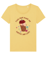 pentru mamele iubitoare de cafea - This mom runs on coffee and love Tricou mânecă scurtă guler larg fitted Damă Expresser