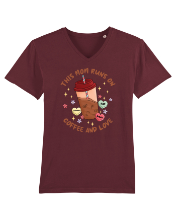 pentru mamele iubitoare de cafea - This mom runs on coffee and love Burgundy