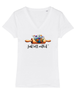 pentru pasiune culinară - Just roll with it Tricou mânecă scurtă guler V Damă Evoker