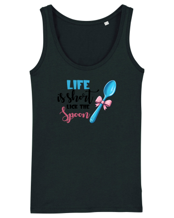 pentru pasiune culinară - Life is short lick the spoon Black