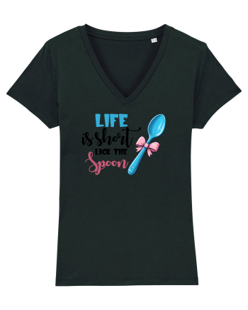 pentru pasiune culinară - Life is short lick the spoon Black