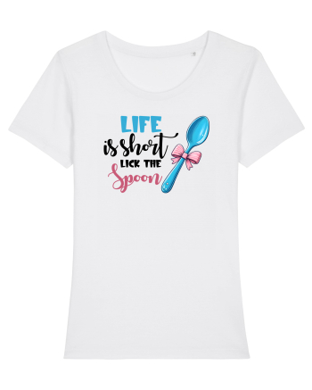 pentru pasiune culinară - Life is short lick the spoon White