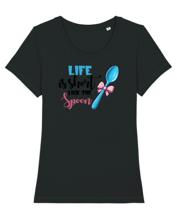 pentru pasiune culinară - Life is short lick the spoon Black