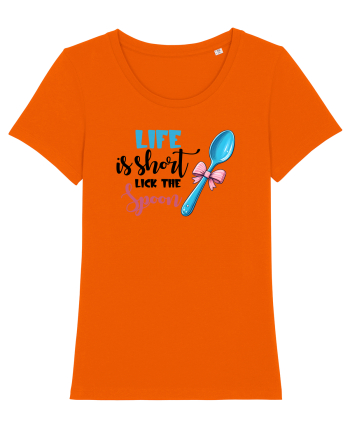 pentru pasiune culinară - Life is short lick the spoon Bright Orange