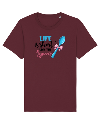 pentru pasiune culinară - Life is short lick the spoon Burgundy