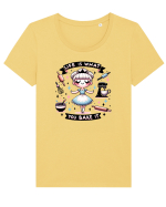 pentru pasiune culinară - Life is what you bake it Tricou mânecă scurtă guler larg fitted Damă Expresser