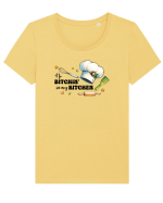 pentru pasiune culinară - No bitchin in my kitchen Tricou mânecă scurtă guler larg fitted Damă Expresser