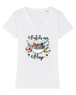 pentru pasiune culinară - Watch me whip Tricou mânecă scurtă guler V Damă Evoker