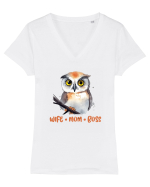 cu afectiune de Ziua Mamei - Wife mom boss Tricou mânecă scurtă guler V Damă Evoker