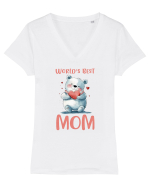 cu afectiune de Ziua Mamei - Worlds best loving mom Tricou mânecă scurtă guler V Damă Evoker