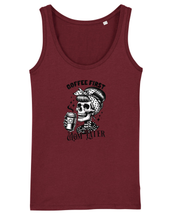 Moda rebelă pt mame moderne - Coffee first mom later Burgundy