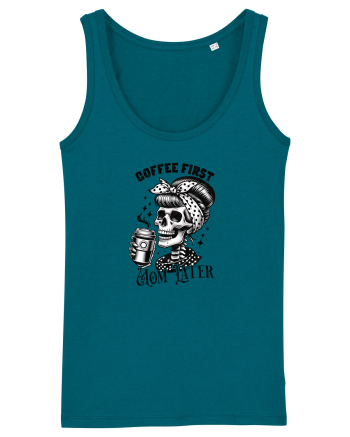 Moda rebelă pt mame moderne - Coffee first mom later Ocean Depth