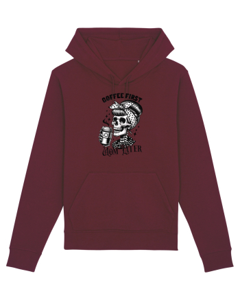 Moda rebelă pt mame moderne - Coffee first mom later Burgundy