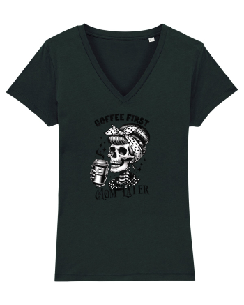 Moda rebelă pt mame moderne - Coffee first mom later Black