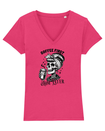 Moda rebelă pt mame moderne - Coffee first mom later Raspberry