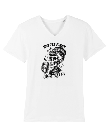 Moda rebelă pt mame moderne - Coffee first mom later White