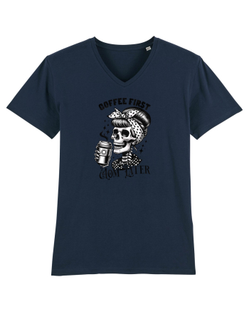 Moda rebelă pt mame moderne - Coffee first mom later French Navy