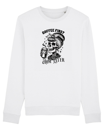 Moda rebelă pt mame moderne - Coffee first mom later White