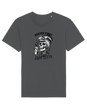 Moda rebelă pt mame moderne - Coffee first mom later Anthracite
