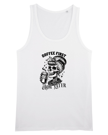 Moda rebelă pt mame moderne - Coffee first mom later White