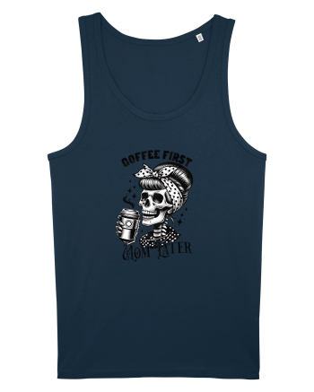 Moda rebelă pt mame moderne - Coffee first mom later Navy