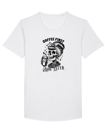 Moda rebelă pt mame moderne - Coffee first mom later White