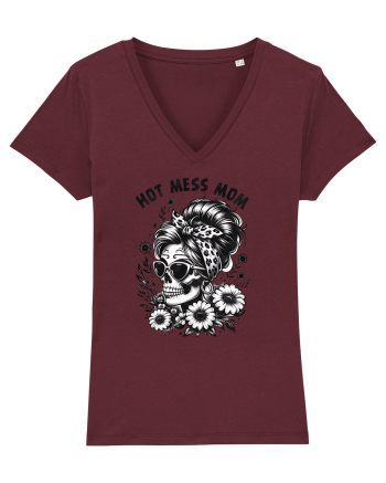 Moda rebelă pt mame moderne - Hot mess mom Burgundy