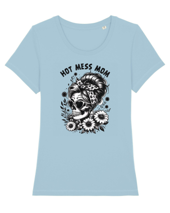 Moda rebelă pt mame moderne - Hot mess mom Sky Blue