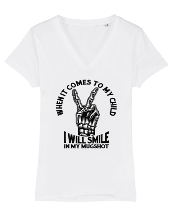 Moda rebelă pt mame moderne - I will smile in my mugshot White