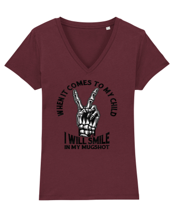 Moda rebelă pt mame moderne - I will smile in my mugshot Burgundy