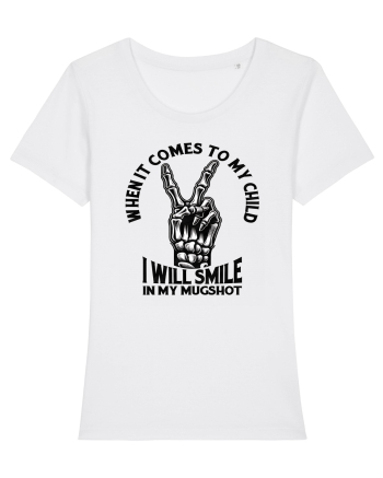 Moda rebelă pt mame moderne - I will smile in my mugshot White