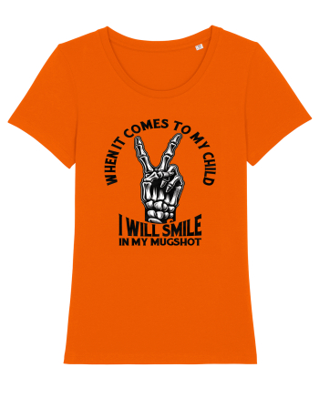 Moda rebelă pt mame moderne - I will smile in my mugshot Bright Orange