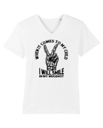 Moda rebelă pt mame moderne - I will smile in my mugshot Tricou mânecă scurtă guler V Bărbat Presenter