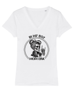 Moda rebelă pt mame moderne - In my boy mom era Tricou mânecă scurtă guler V Damă Evoker