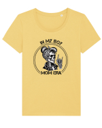 Moda rebelă pt mame moderne - In my boy mom era Tricou mânecă scurtă guler larg fitted Damă Expresser