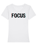 Focus Tricou mânecă scurtă guler larg fitted Damă Expresser