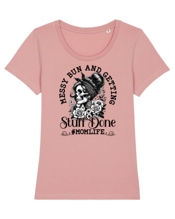 Moda rebelă pt mame moderne - Messy bun and getting stuff done Canyon Pink