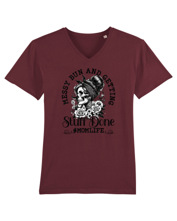 Moda rebelă pt mame moderne - Messy bun and getting stuff done Burgundy