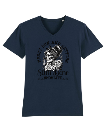 Moda rebelă pt mame moderne - Messy bun and getting stuff done French Navy