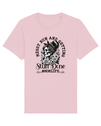 Moda rebelă pt mame moderne - Messy bun and getting stuff done Cotton Pink