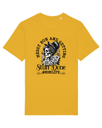Moda rebelă pt mame moderne - Messy bun and getting stuff done Spectra Yellow