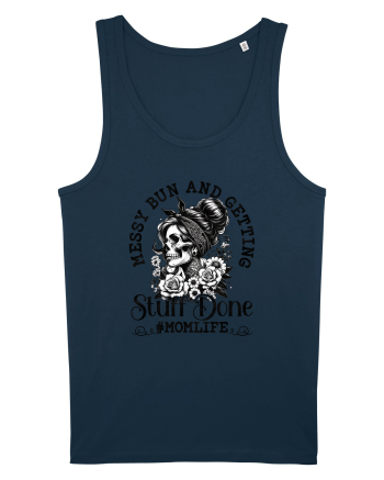 Moda rebelă pt mame moderne - Messy bun and getting stuff done Navy